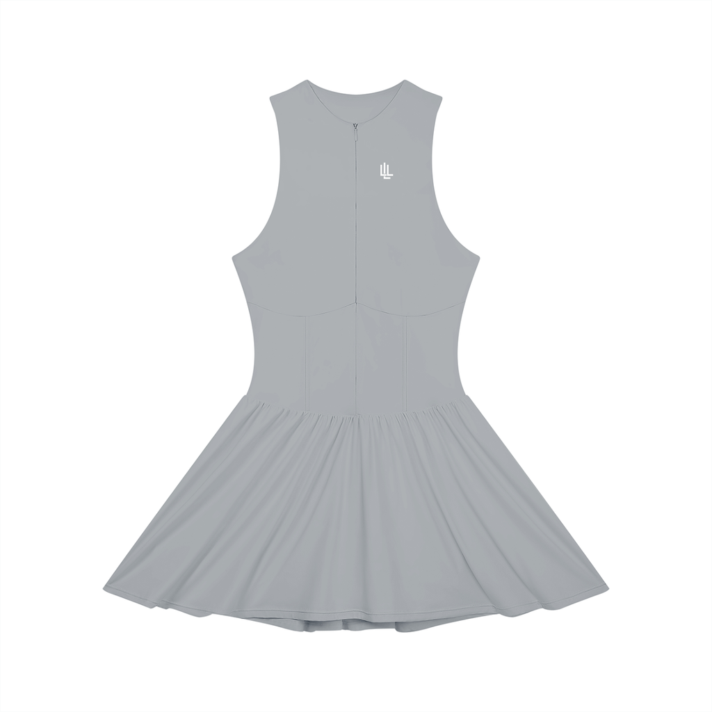 Women’s Ruched Sleeveless Full-Zip Dress