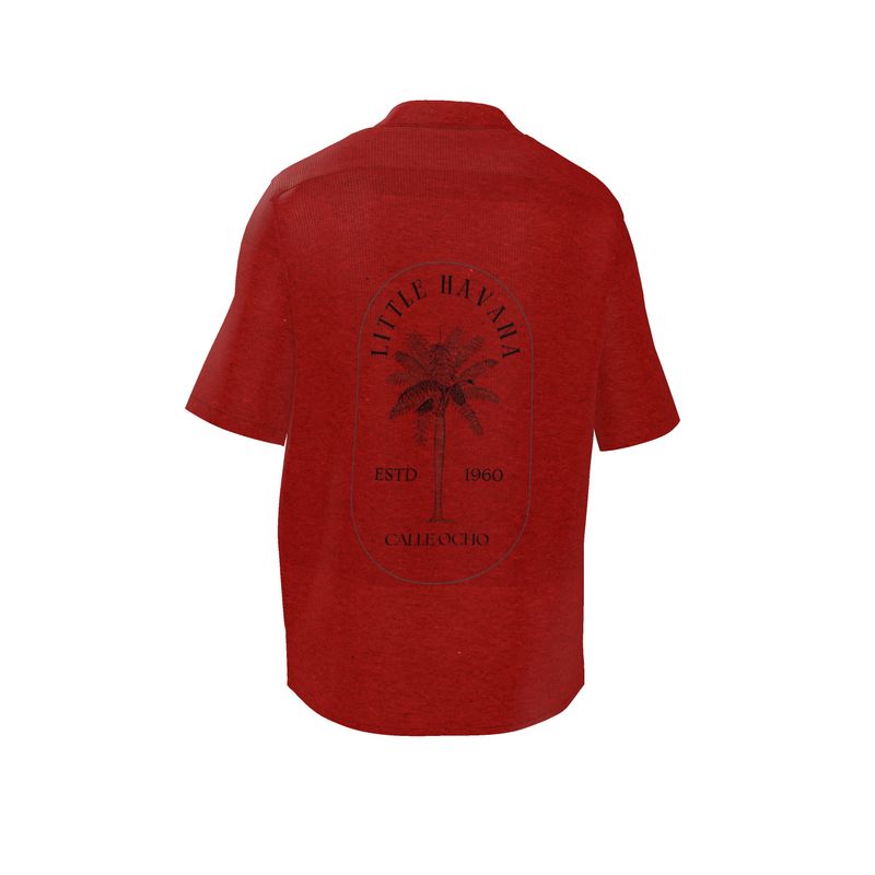 Mens Revere Silk Shirt Red