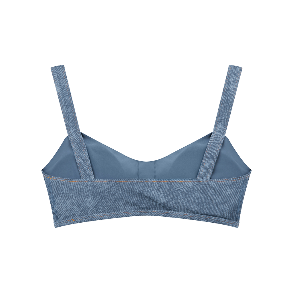 Faux Denim Sports Bra