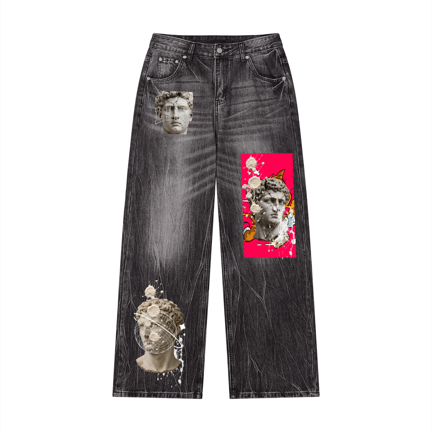 Men’s Vintage Wash Wide Leg Jeans