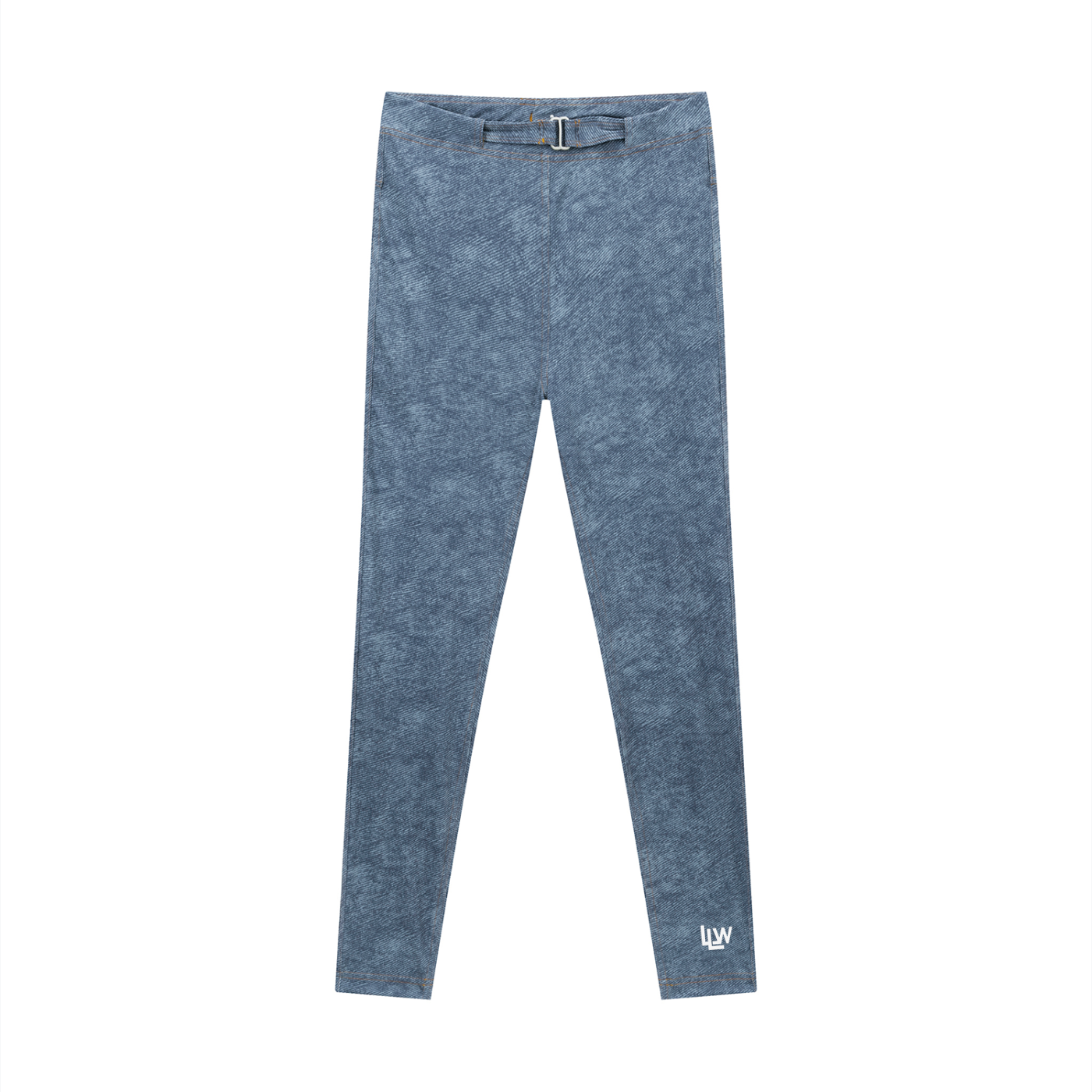 Faux Denim Zip-Fly Leggings