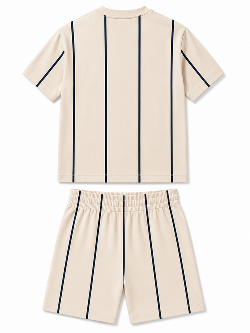 Cream Crest Pinstripe Set