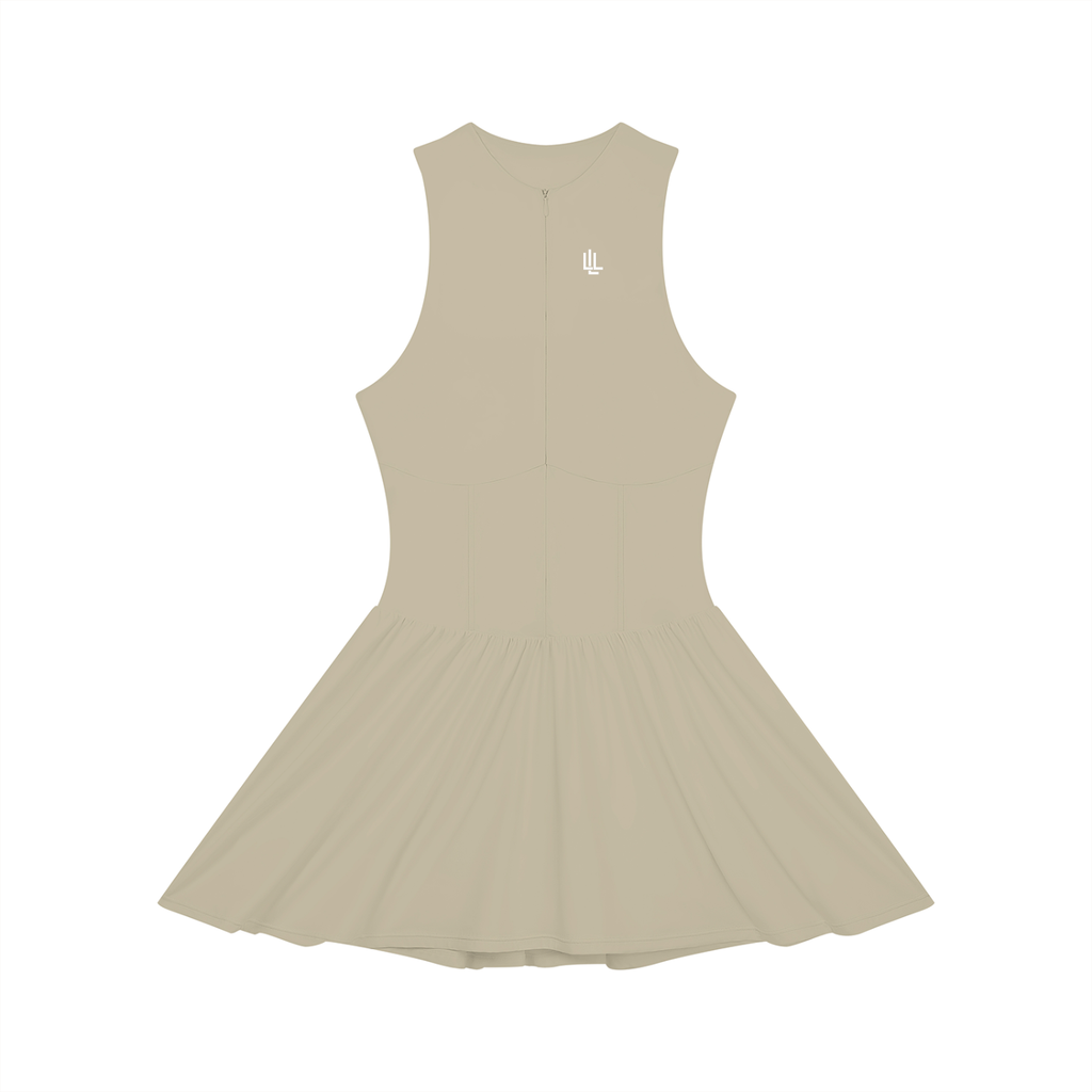 Women’s Ruched Sleeveless Full-Zip Dress